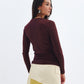 Burgundy Ribbed Long Sleeve Chocka