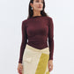 Burgundy Ribbed Long Sleeve Chocka