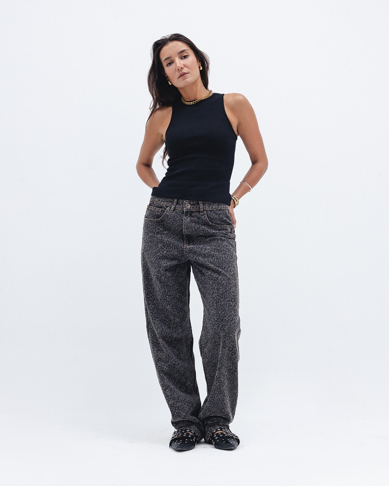 Women's cheetah print jeans - Chocka Egypt