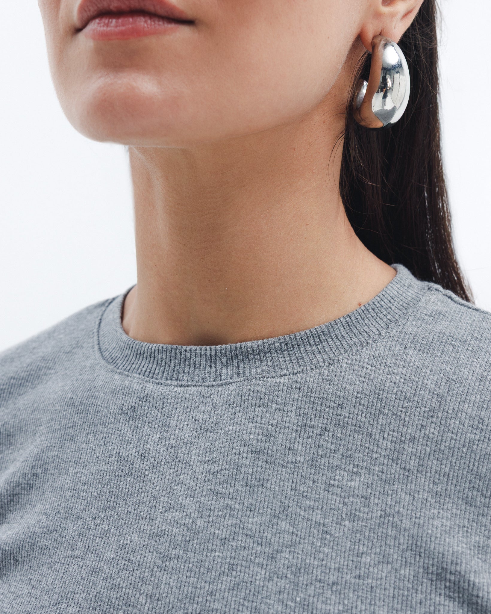 Grey Ribbed Long Sleeve Chocka