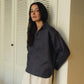 Charcoal Grey Pure Linen Blouse