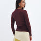 Burgundy Ribbed Long Sleeve Chocka