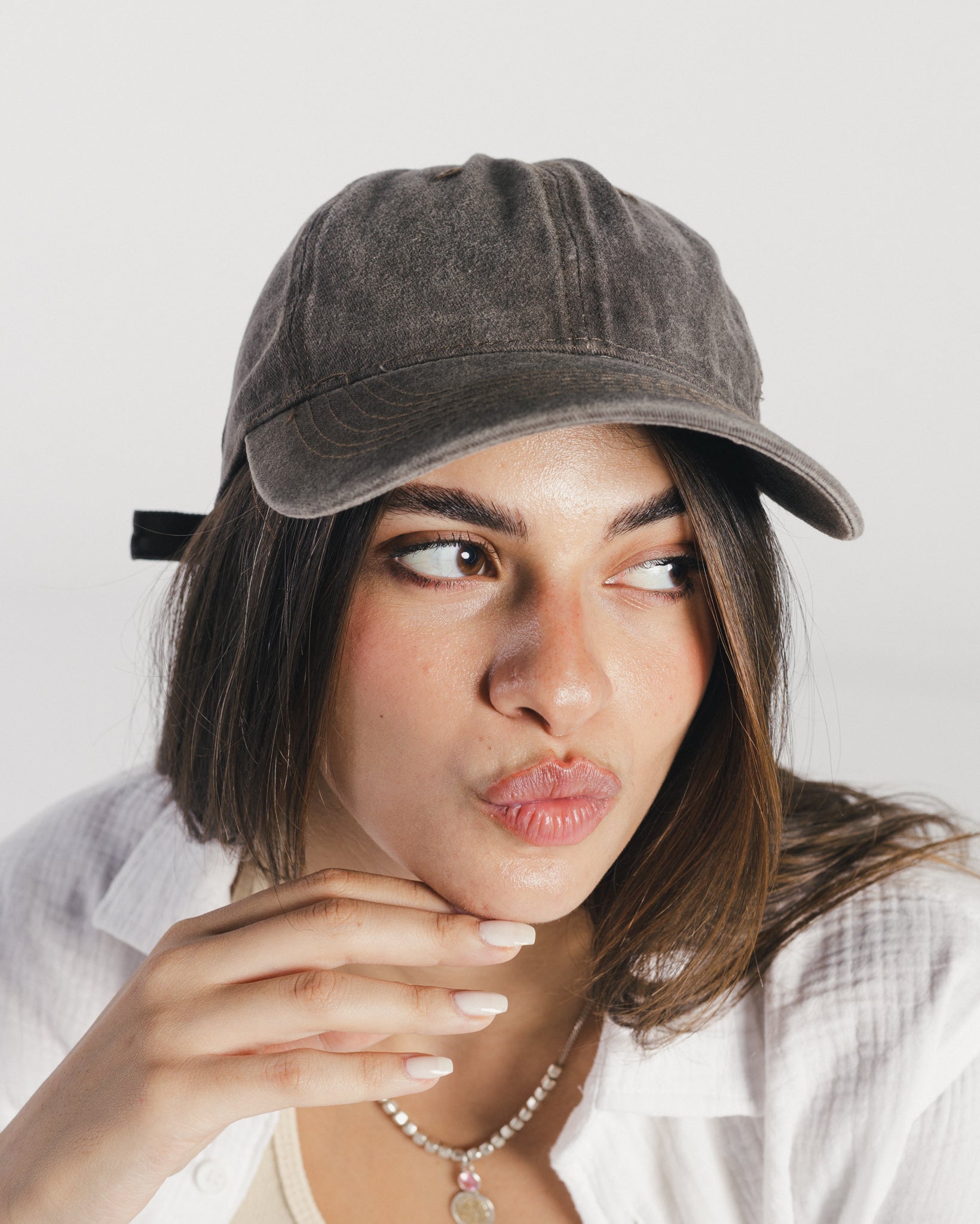 Brown washed cap available online at Chocka Egypt