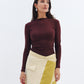 Burgundy Ribbed Long Sleeve Chocka