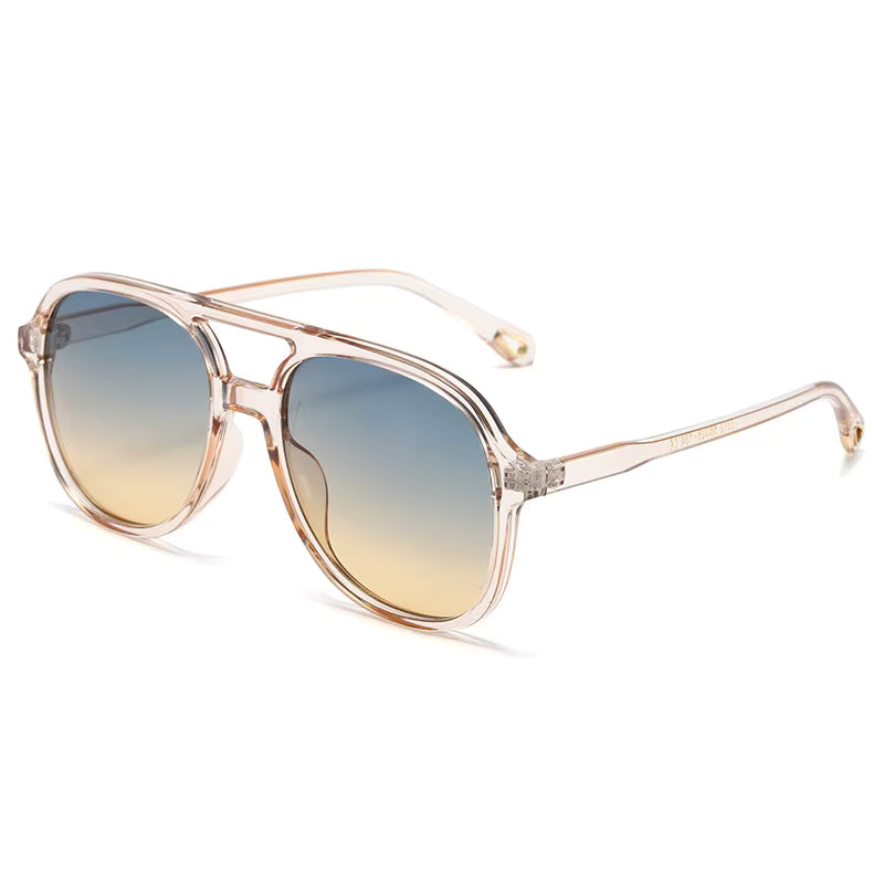 Shop these trendy Oversized Pilot Sunglasses. Features a thick frame and double bridge, available in Tortoise Shell and Gradient lenses for a stylish look.