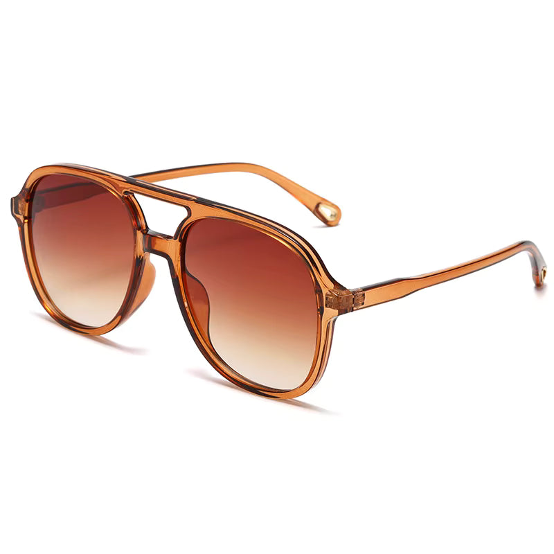 Chocka retro pilot sunglasses in amber with UV protection