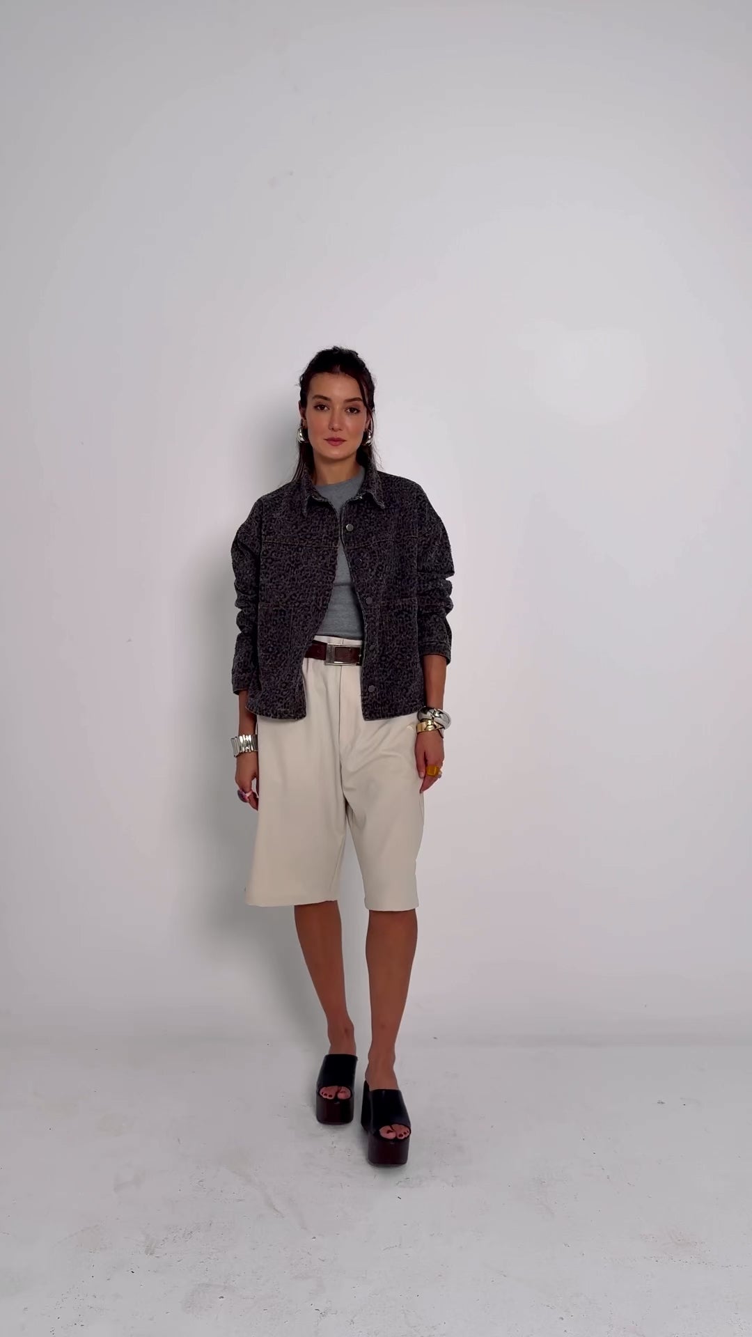 Video of women's cheetah denim jacket by Chocka Egypt